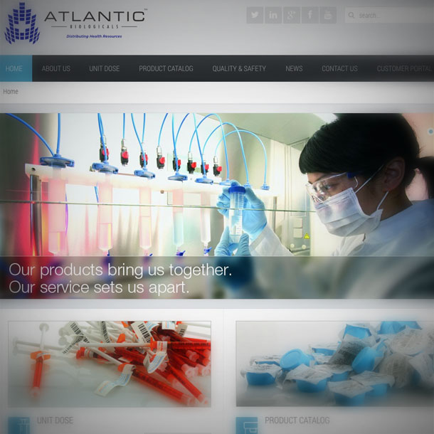 Pharmaceutical Web Design for Atlantic Biologicals, Miami